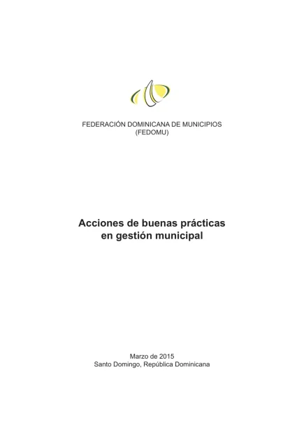 Portada: Acciones de buenas prácticas en la gestión municipal (2015)