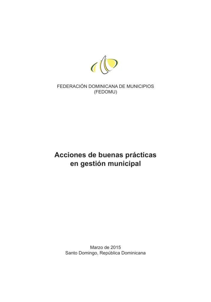 Portada: Acciones de buenas prácticas en la gestión municipal (2015)