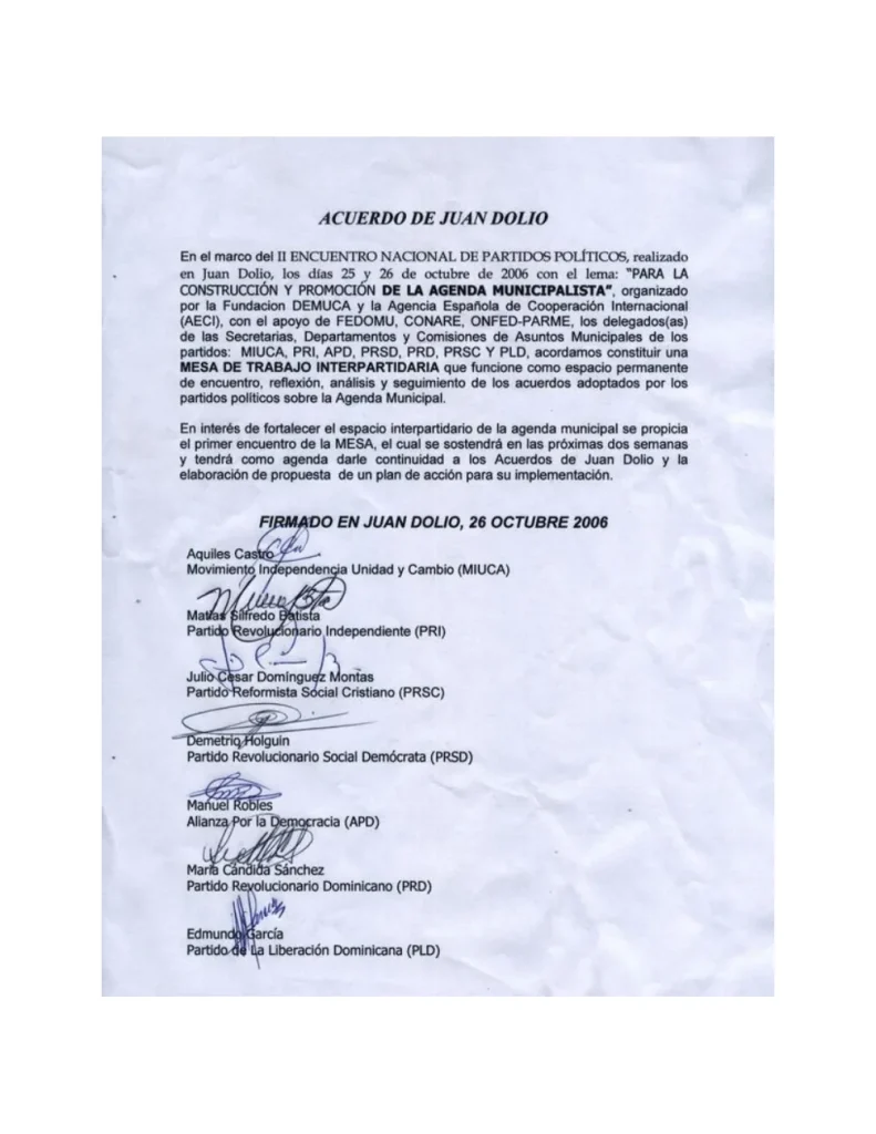 Portada: Acuerdo Juan Dolio