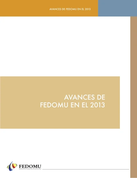 Portada: Avances de FEDOMU en el (2013)