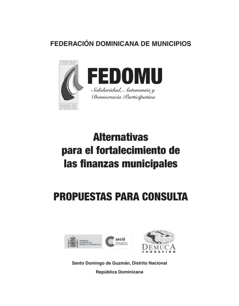 Portada: Bleed Finanzas municipales FEDOMU (2012)