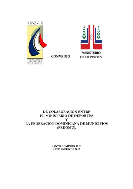 Portada: Convenio FEDOMU Deportes