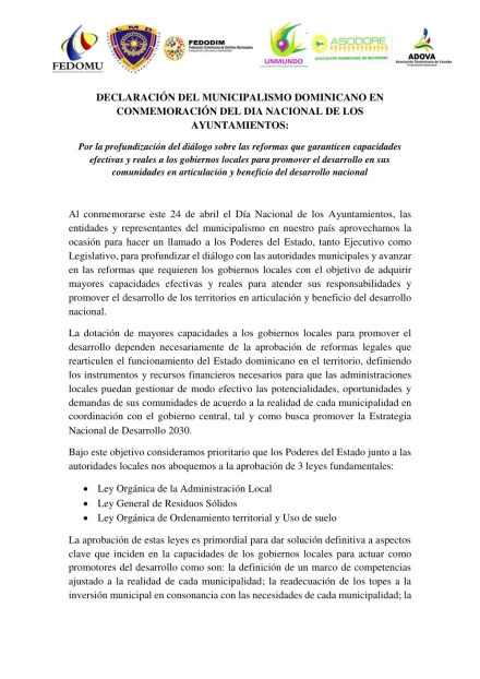 Portada: Declaración por el Día de los Ayuntamientos (2017)