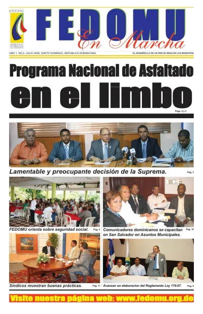 Portada: FEDOMU En Marcha, Año 1, No. 2 (Junio 2009)
