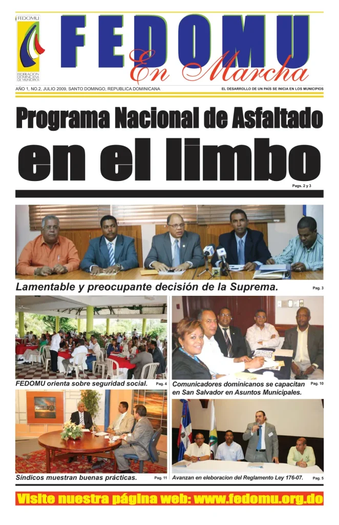 Portada: FEDOMU En Marcha, Año 1, No. 2 (Junio 2009)