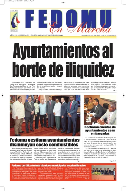 Portada: FEDOMU En Marcha, Año 2, No. 8 (Febrero 2011)