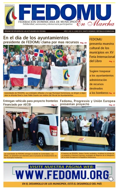 Portada: FEDOMU En Marcha, Año 3, No. 14 (Junio 2012)