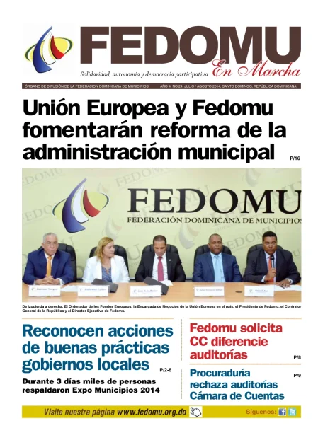 Portada: FEDOMU En Marcha, Año 4, No. 24 (Agosto 2014)