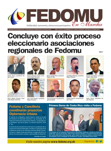 Portada: FEDOMU En Marcha, Año 4, No. 25 (Noviembre 2014)