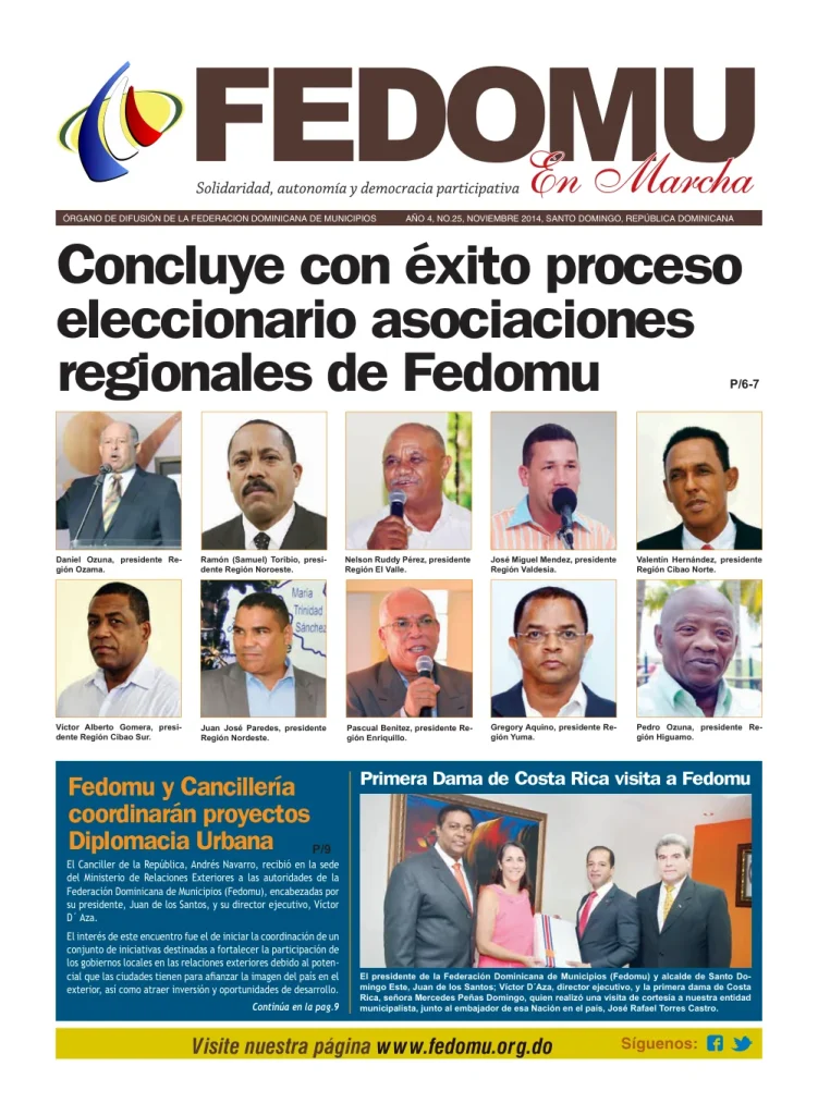 Portada: FEDOMU En Marcha, Año 4, No. 25 (Noviembre 2014)