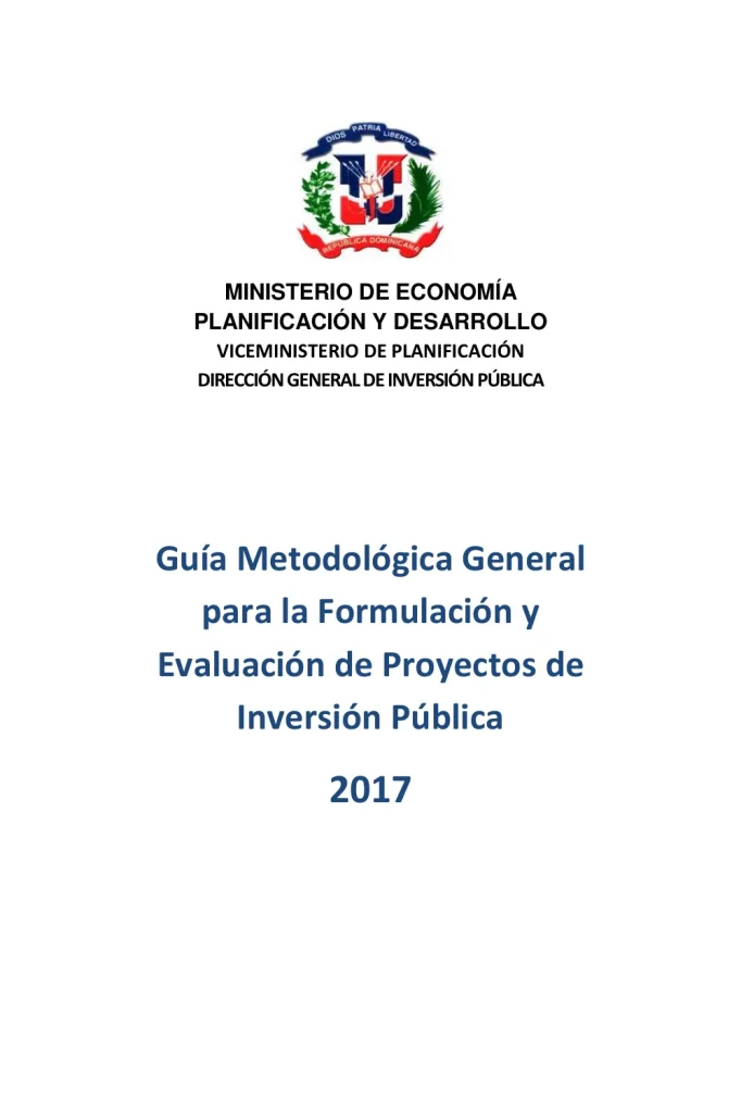 Portada: Guía Metodológica General para la Formulación y Evaluación de Proyectos de Inversión Pública (2017)