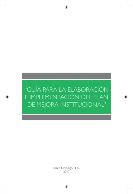 Portada: Guía para la Elaboración e Implementación del Plan de Mejora Institucional (2017)