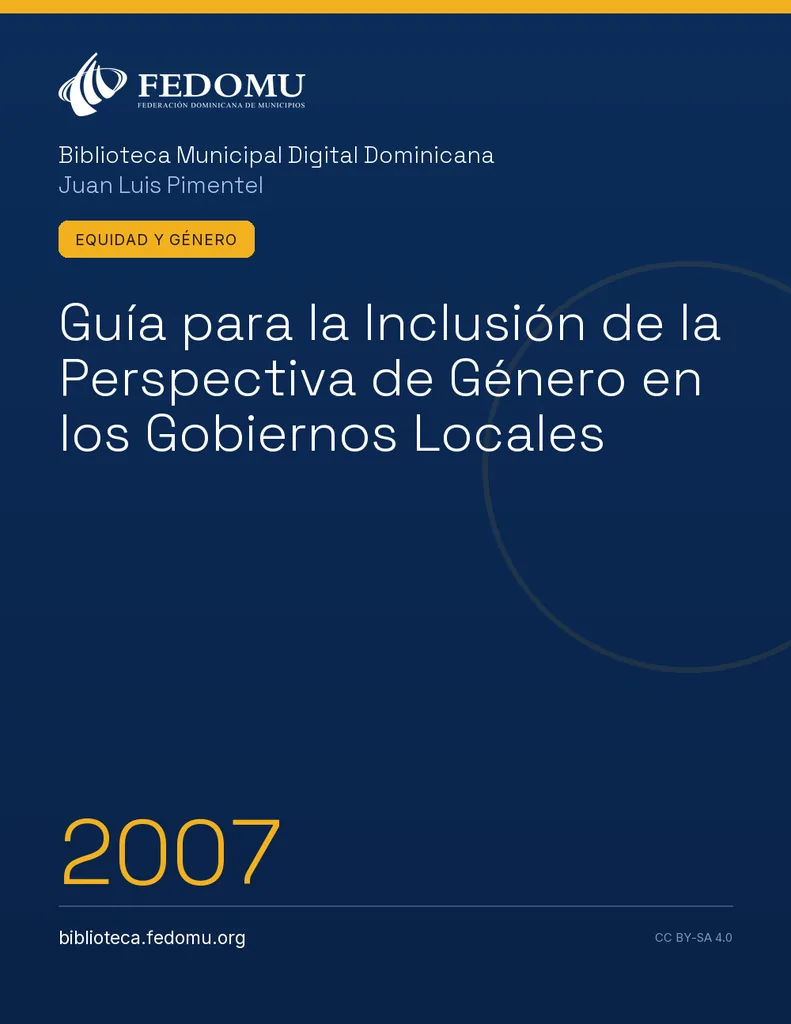 Portada: Guía para la Inclusión de la Perspectiva de Género en los Gobiernos Locales (2007)