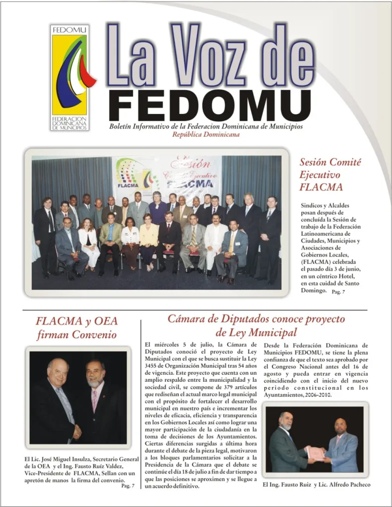 Portada: La Voz de FEDOMU Boletin Mayo (Julio 2006)