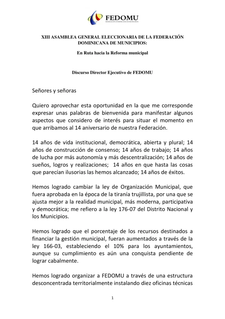 Portada: Palabras Victor Asamblea 18 (Noviembre 2014)