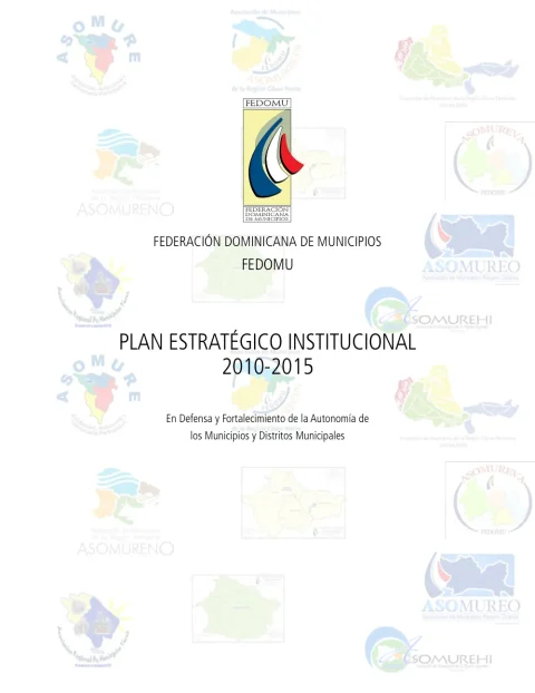 Portada: Plan Estratégico Institucional FEDOMU (2010-2015)