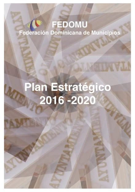Portada: Plan Estratégico Institucional FEDOMU (2016-2020)