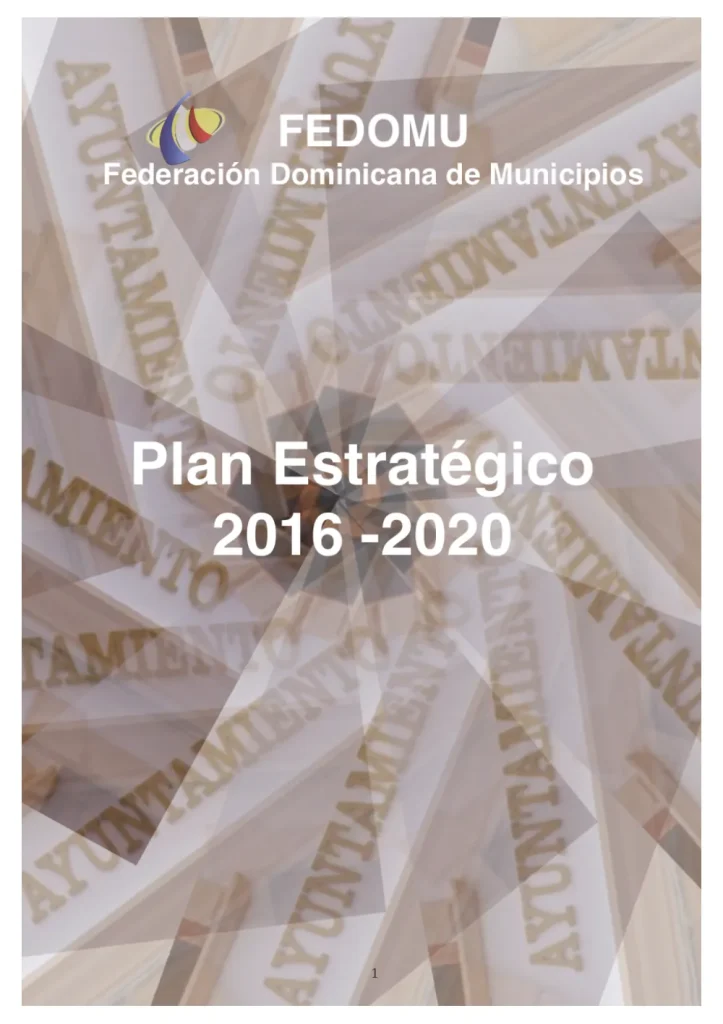 Portada: Plan Estratégico Institucional FEDOMU (2016-2020)