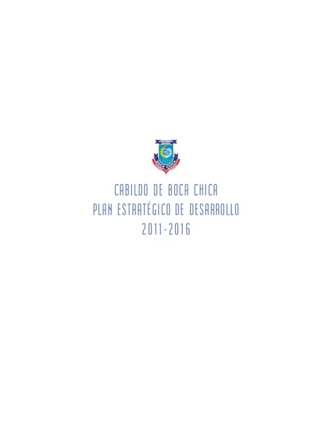Portada: Plan Municipal de Desarrollo Boca Chica (2011-2016)